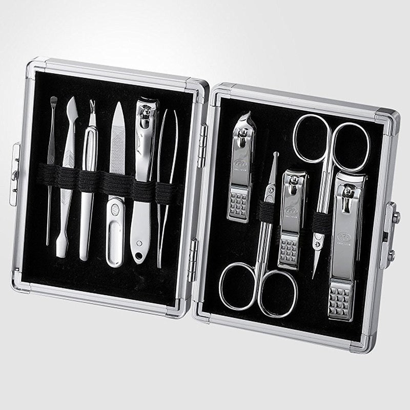 Three Seven (777) World No.1 THREE SEVEN 777 Manicure Pedicure All-in-One Grooming Kit - Nail Clippers (11 PC, TS-16000VC) Hard Case International Version (Silver) - Image 2